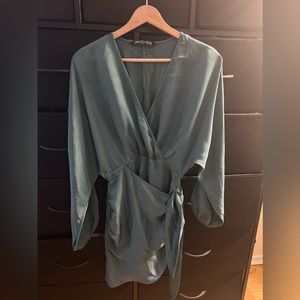 Brand new Zara satin effect wrap dress size small great for summer spring